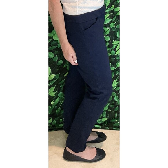 👖 Ann Taylor Navy Stretch Ponte Pants – Size 10 – Ankle Tapered - Picture 3 of 7